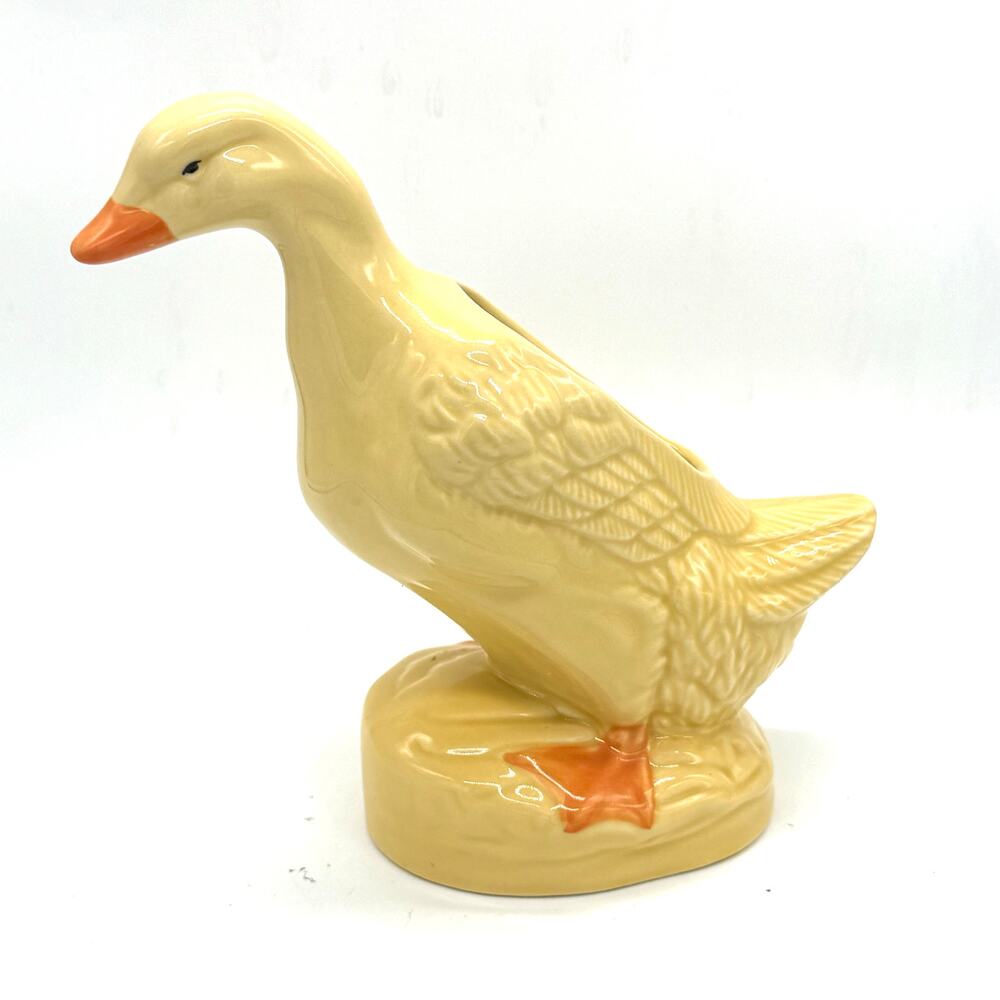 Vintage Yellow Duck Planter Vase Tender Heart cottagecore spring easter decor